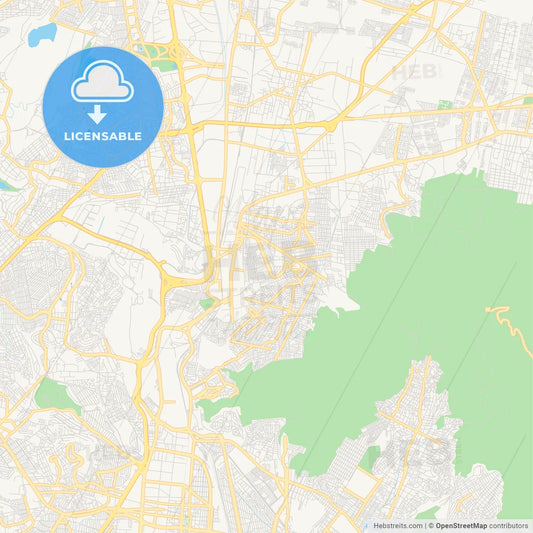 Empty vector map of Buenavista, México, Mexico