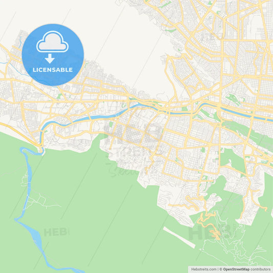 Empty vector map of San Pedro Garza García, Nuevo León, Mexico