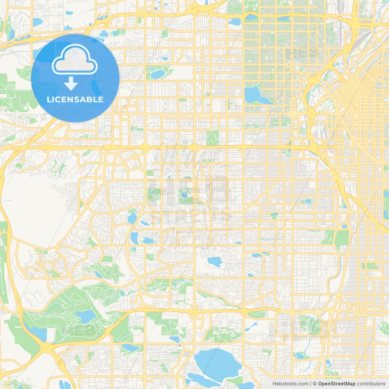 Empty vector map of Lakewood, Colorado, USA
