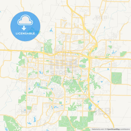 Empty vector map of Columbia, Missouri, USA