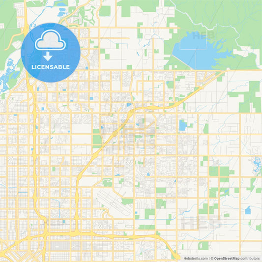 Empty vector map of Clovis, California, USA