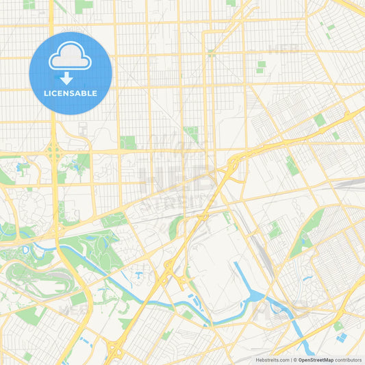Empty vector map of Dearborn, Michigan, USA