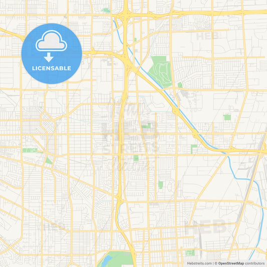 Empty vector map of Carson, California, USA