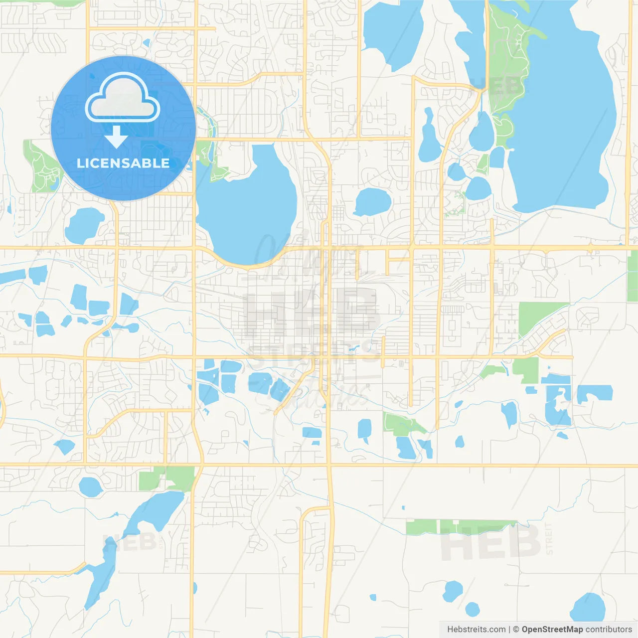 Empty vector map of Loveland, Colorado, USA