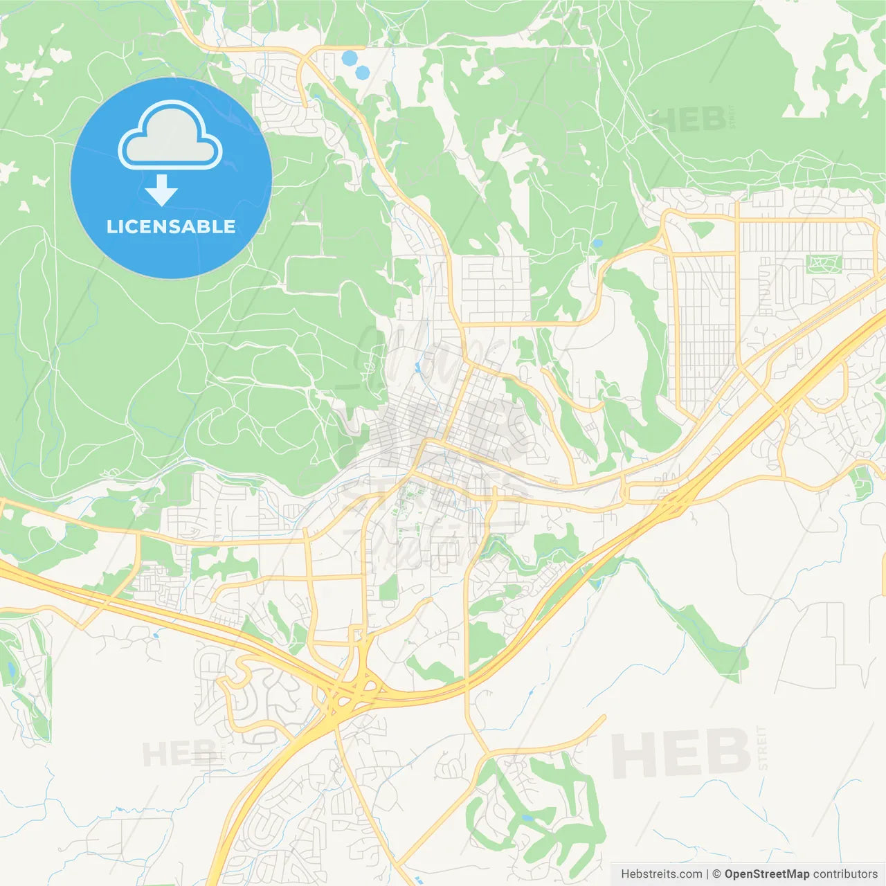 Empty vector map of Flagstaff, Arizona, USA