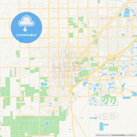 Empty vector map of Homestead, Florida, USA