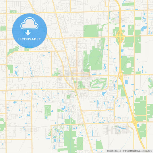 Empty vector map of Greenwood, Indiana, USA