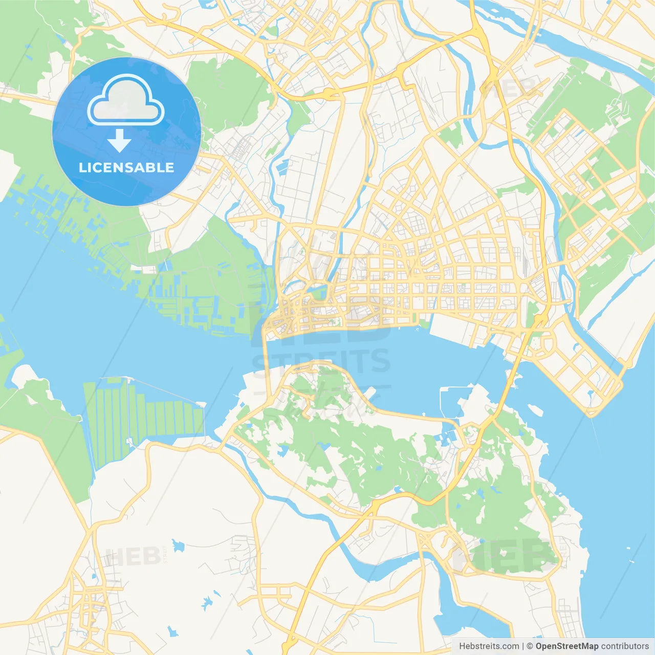 Printable street map of Shantou, China