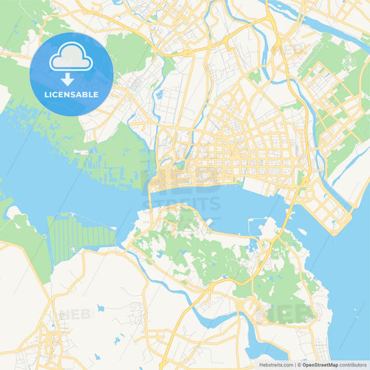 Printable street map of Shantou, China
