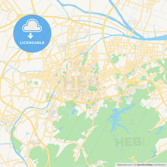 Printable street map of Zhongshan, China