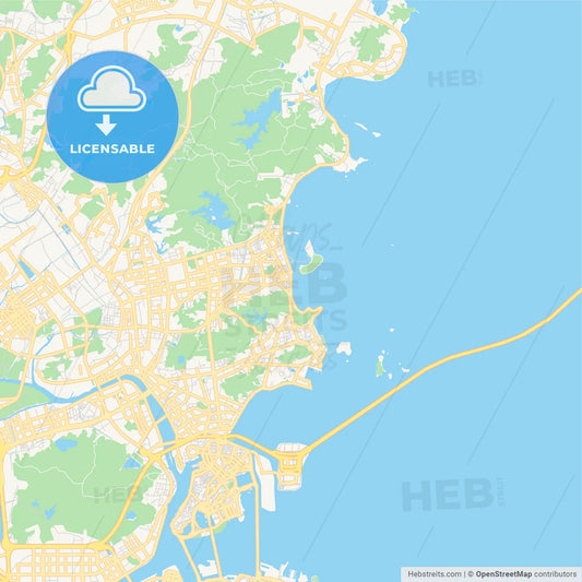 Printable street map of Zhuhai, China