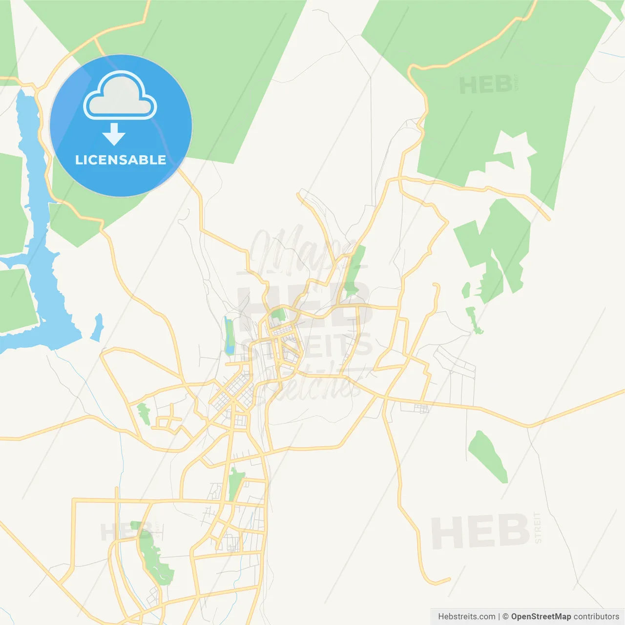 Printable street map of Hegang, China