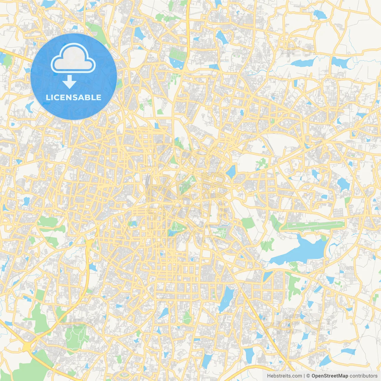 Printable street map of Bangalore, India