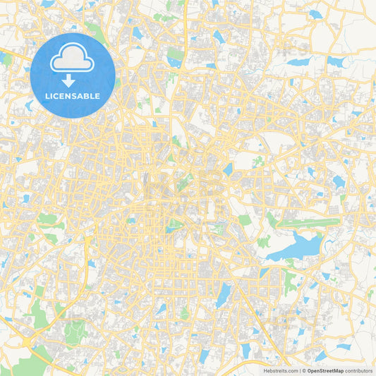Printable street map of Bangalore, India