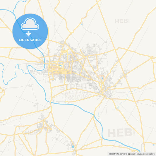 Printable street map of Mangalore, India