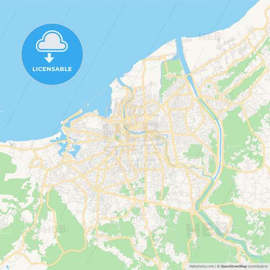 Printable street map of Banda Aceh, Indonesia