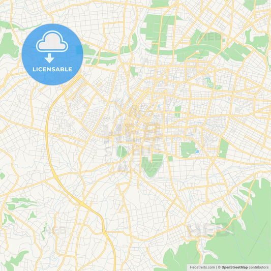Printable street map of Miyakonojō, Japan