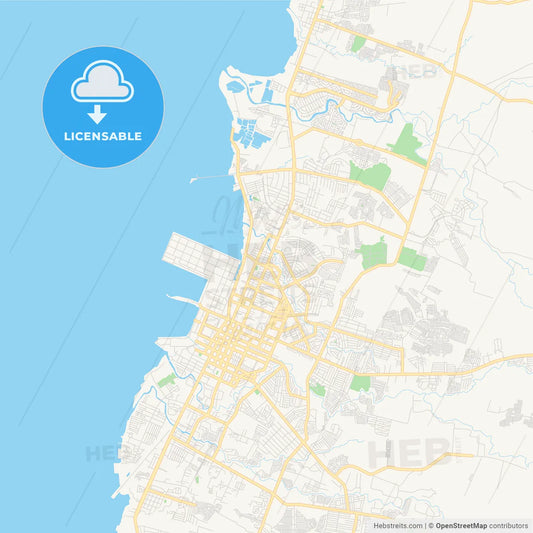 Printable street map of Bacolod, Philippines