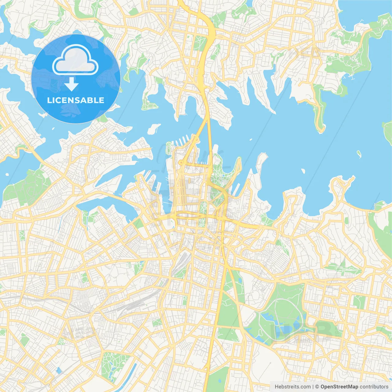 Printable street map of Sydney, Australia