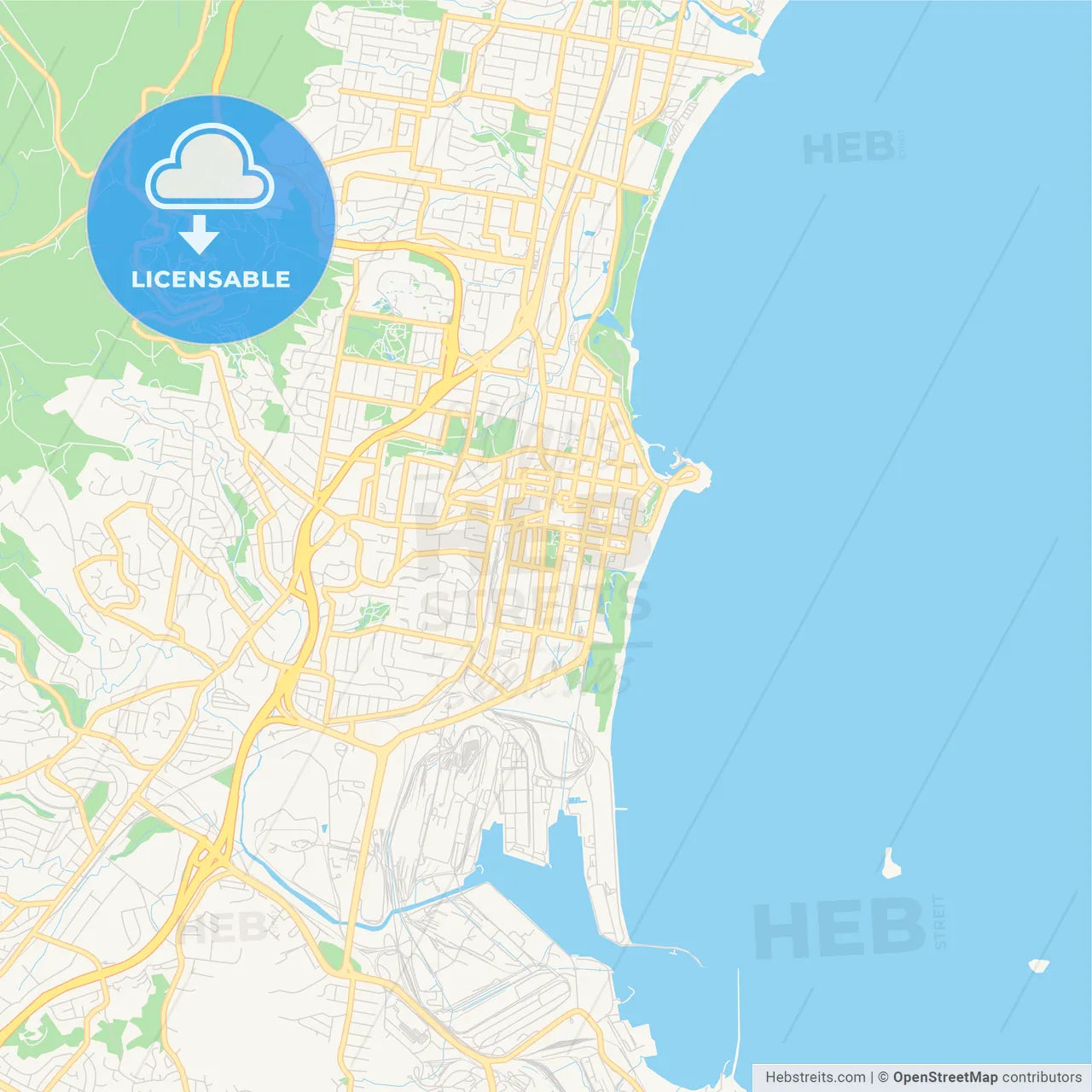 Printable street map of Wollongong, Australia