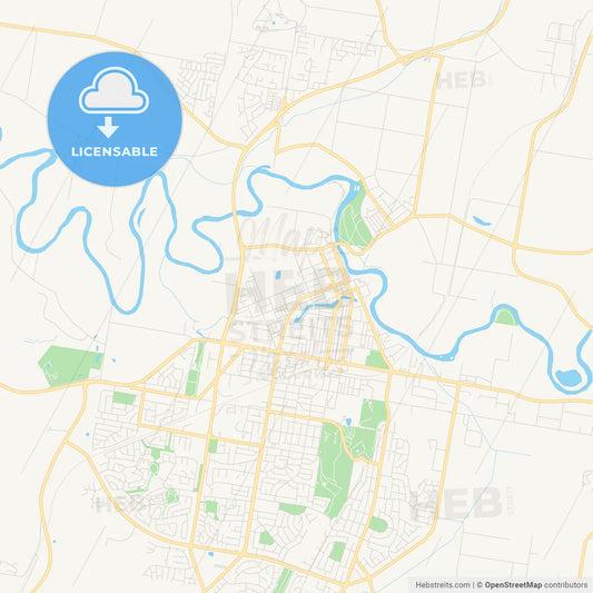 Printable street map of Wagga Wagga, Australia