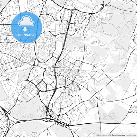 Vector PDF map of Villeneuve-d Ascq, France