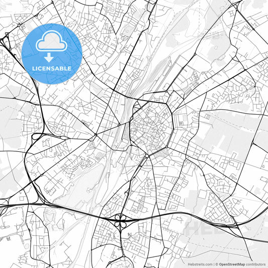 Vector PDF map of Valenciennes, France