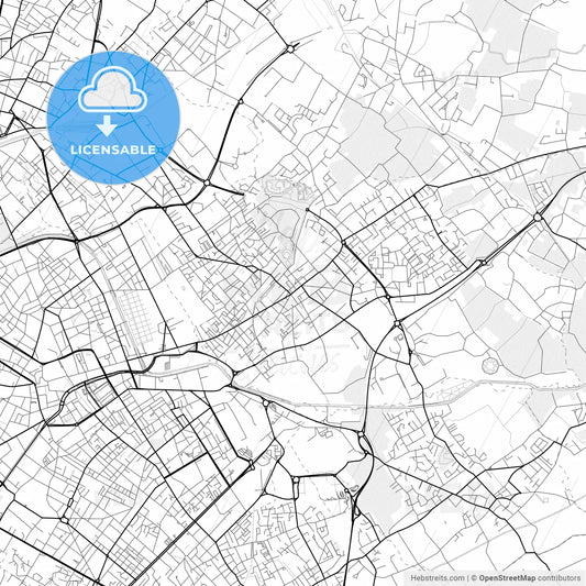 Vector PDF map of Wattrelos, France