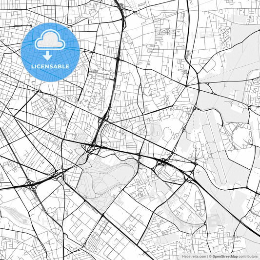 Vector PDF map of Bron, France