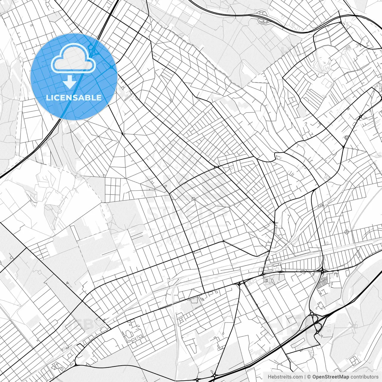 Vector PDF map of Érd, Hungary