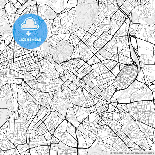 Vector PDF map of Rome, Italy