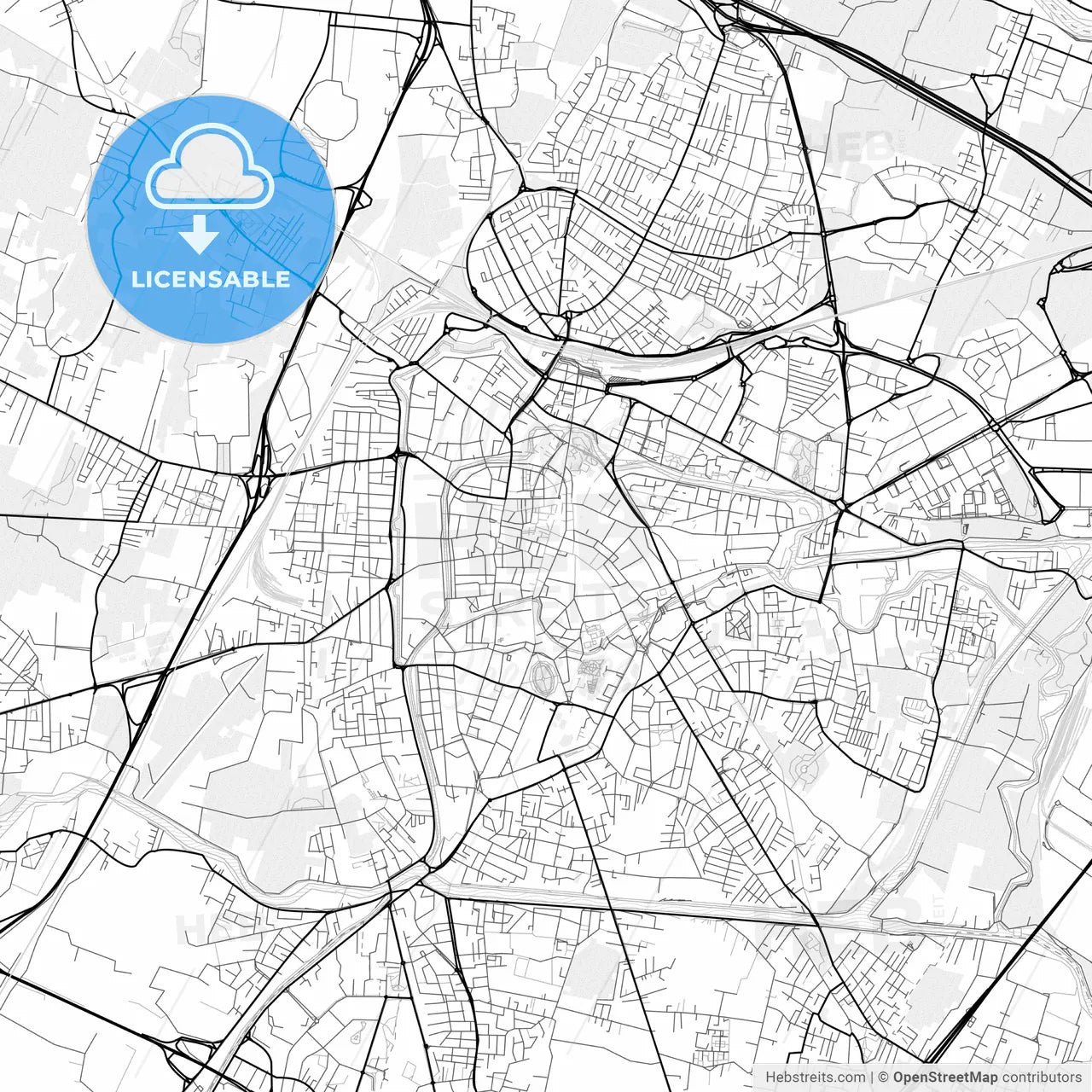 Vector PDF map of Padua, Italy