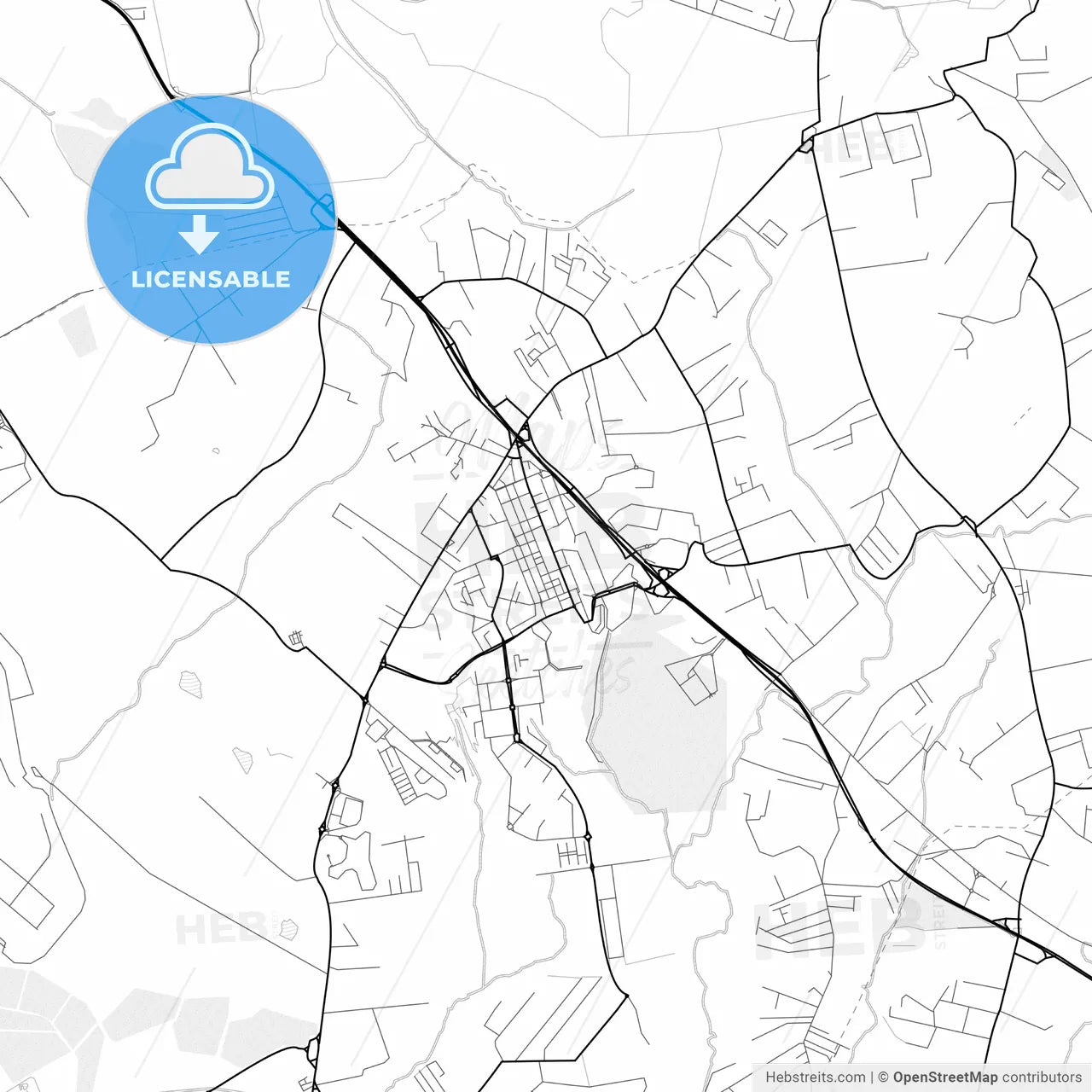 Vector PDF map of Pomezia, Italy