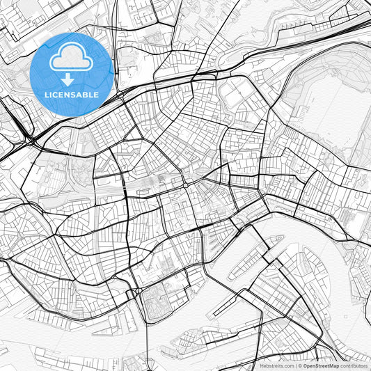 Vector PDF map of Rotterdam, Netherlands