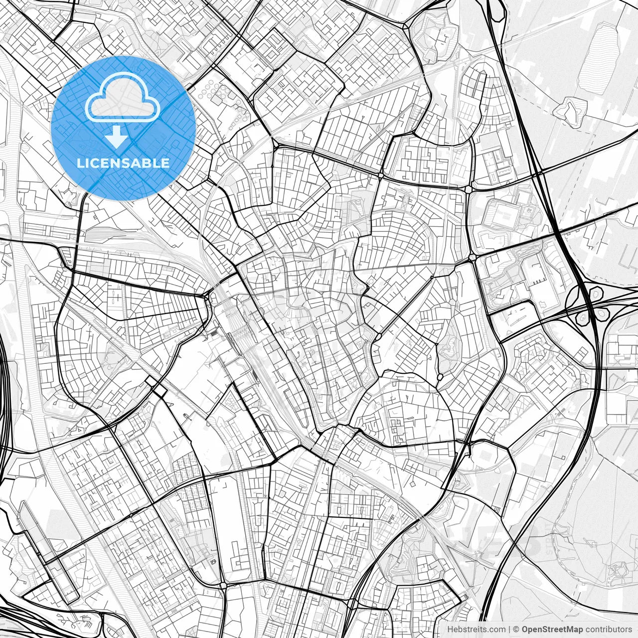 Vector PDF map of Utrecht, Netherlands