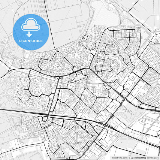 Vector PDF map of Zoetermeer, Netherlands