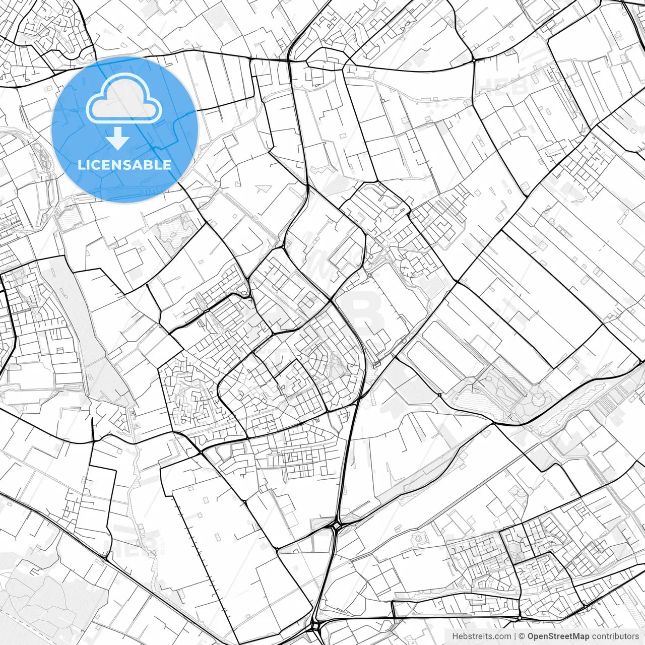 Vector PDF map of Westland, Netherlands