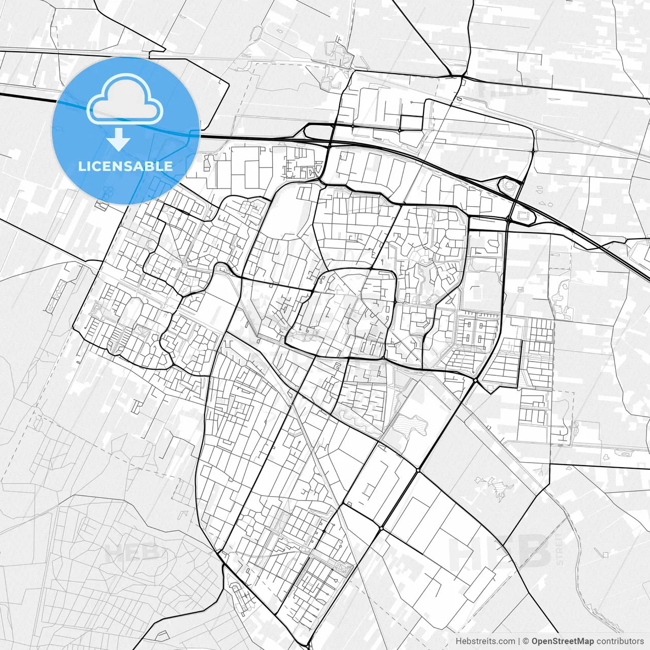 Vector PDF map of Veenendaal, Netherlands