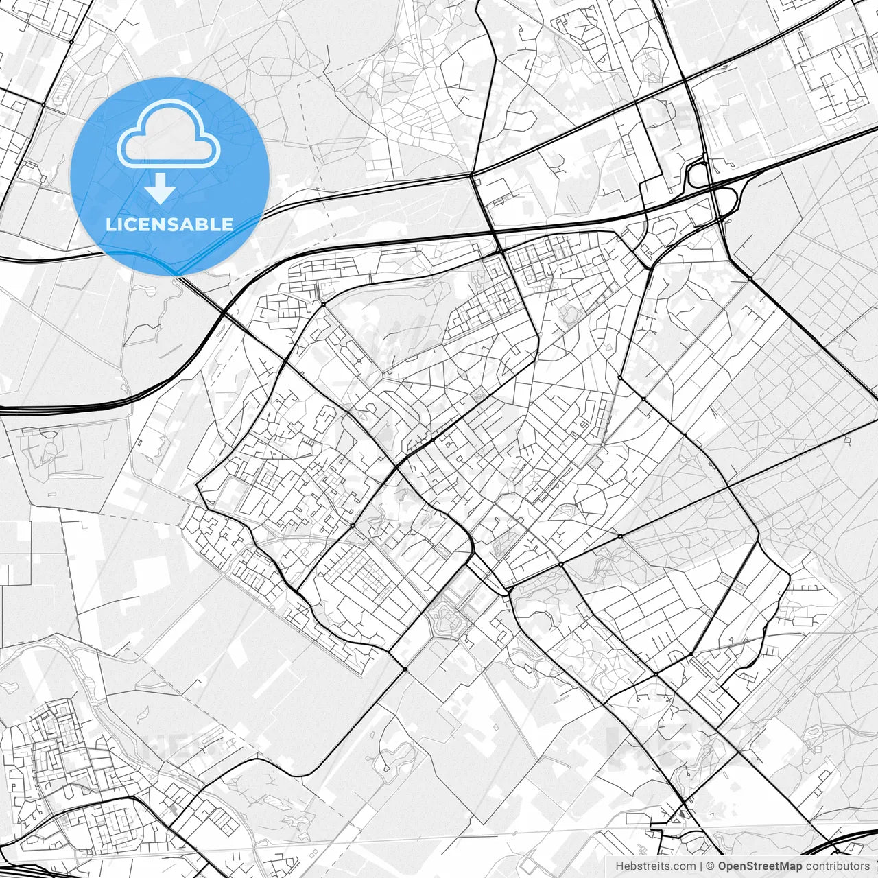 Vector PDF map of Zeist, Netherlands