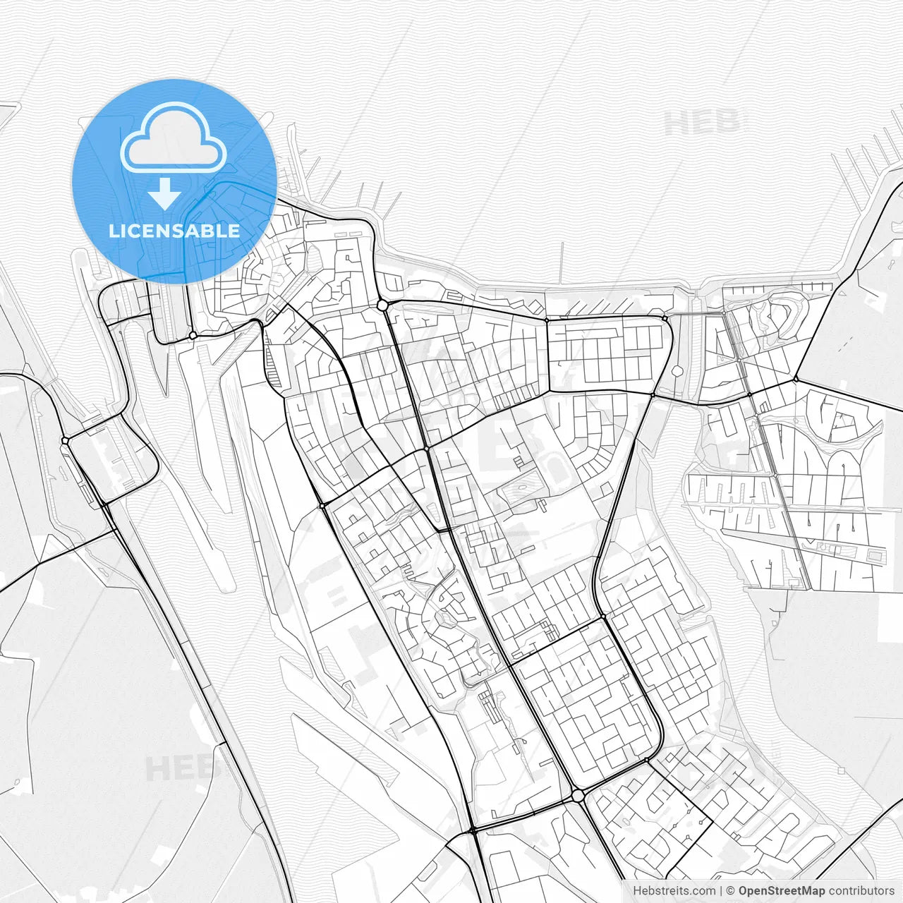 Vector PDF map of Terneuzen, Netherlands