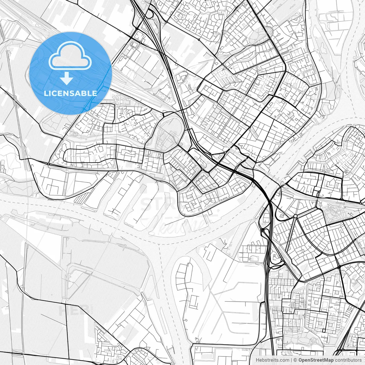 Vector PDF map of Zwijndrecht, Netherlands