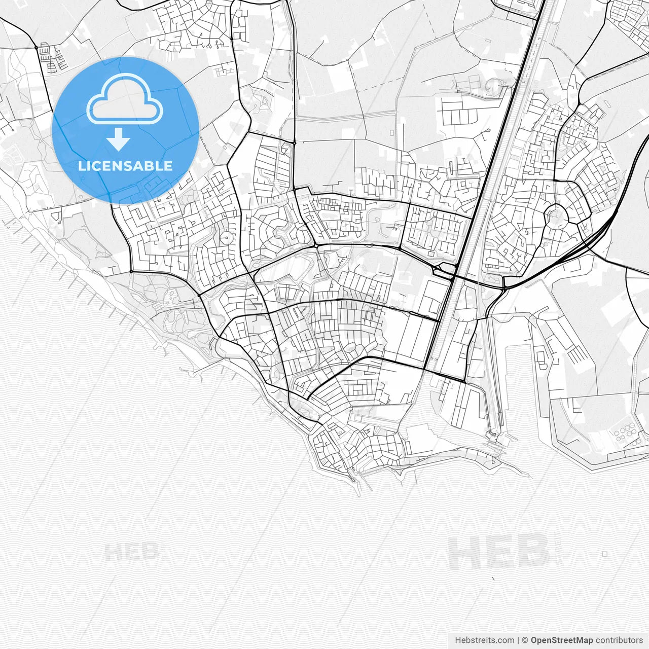 Vector PDF map of Vlissingen, Netherlands