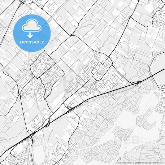 Vector PDF map of Teylingen, Netherlands