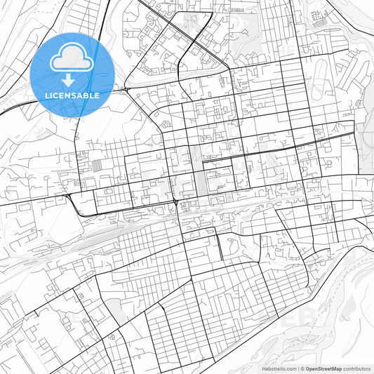 Vector PDF map of Abakan, Russia