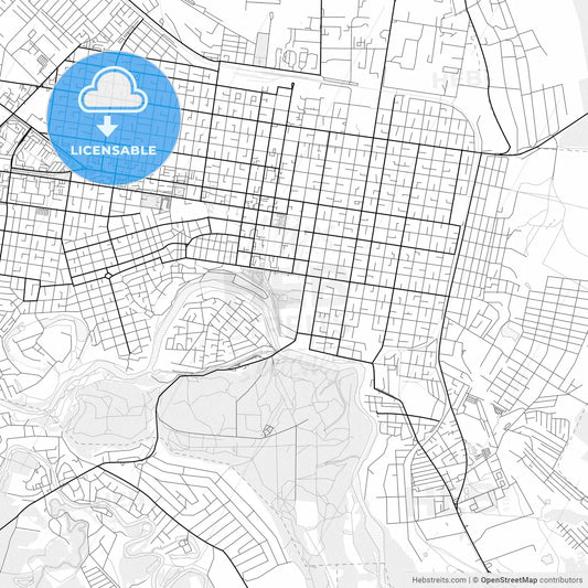 Vector PDF map of Maykop, Russia
