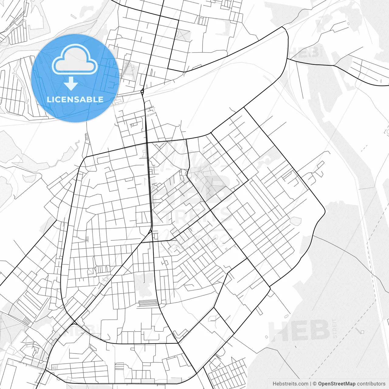 Vector PDF map of Kovrov, Russia