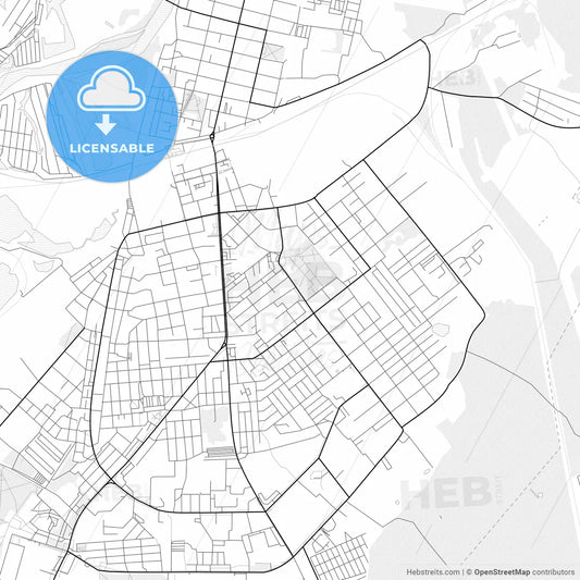 Vector PDF map of Kovrov, Russia