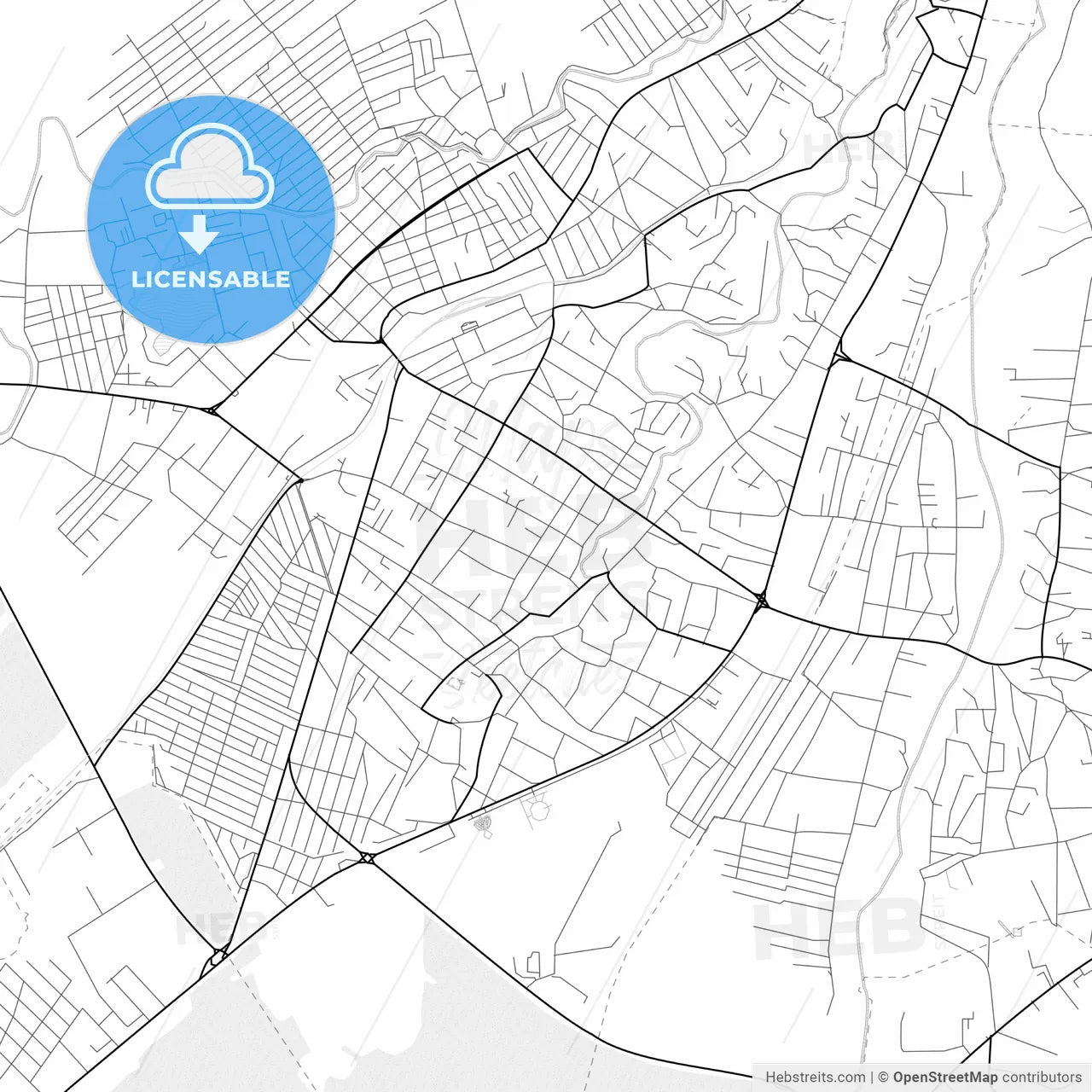 Vector PDF map of Nazran, Russia