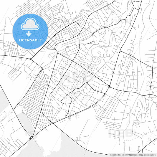 Vector PDF map of Nazran, Russia