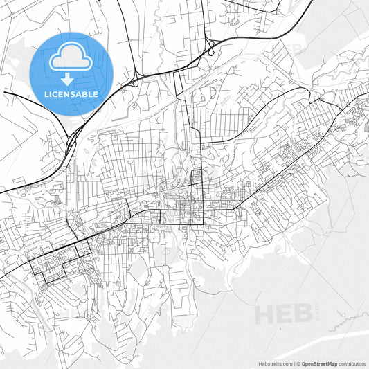 Vector PDF map of Artyom, Russia